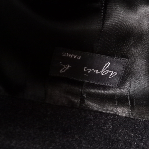 AGNES B Charcoal Gray Mid-Length Coat - Picture 2 of 10